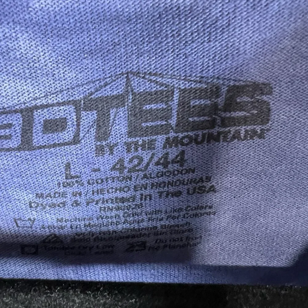 The Mountain T Shirt Men L Owls Forest Moon Print Wilderness‎ Blue Tie Dye VTG - Picture 5 of 6